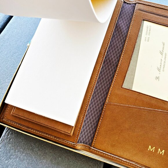 Buxton Leather Wallet Brown Made in Canada Boxed Initials MM Ottowa Vntg New OS - Picture 3 of 8